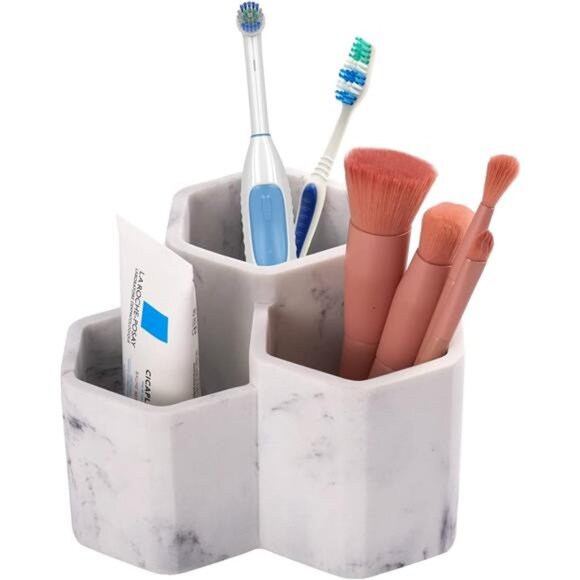 Elegant Resin Toothbrush Holder – Marble Bathroom Organizer & Storage - Picture 1 of 4